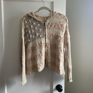 Free People Loose Fitting American Flag Sweater